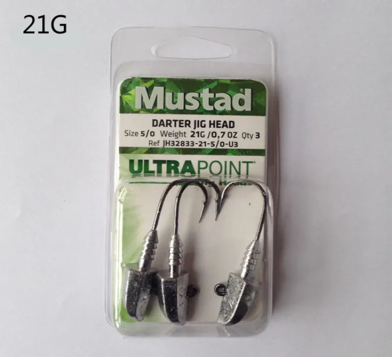 10 упаковок по mustad Рыбалка колючий крюк приманки из свинца голову олова крюк Ultrapoint jigbait тунца приманка рыболовные снасти Pesca 3g 5g 7g 21 г 42 - Цвет: 21G