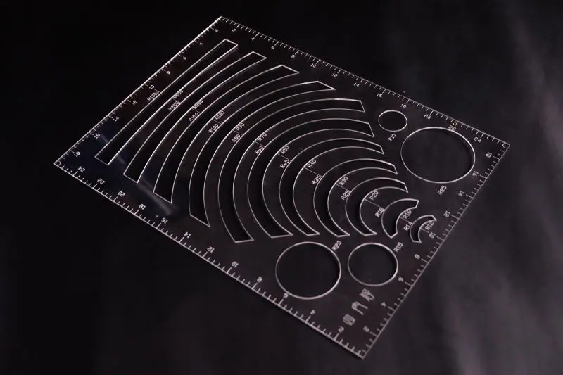 1 шт. акриловая круглая линейка правила полный размер шаблон DIY инструмент поставки для ручной работы кожаный стиль шаблон рисунок линейка