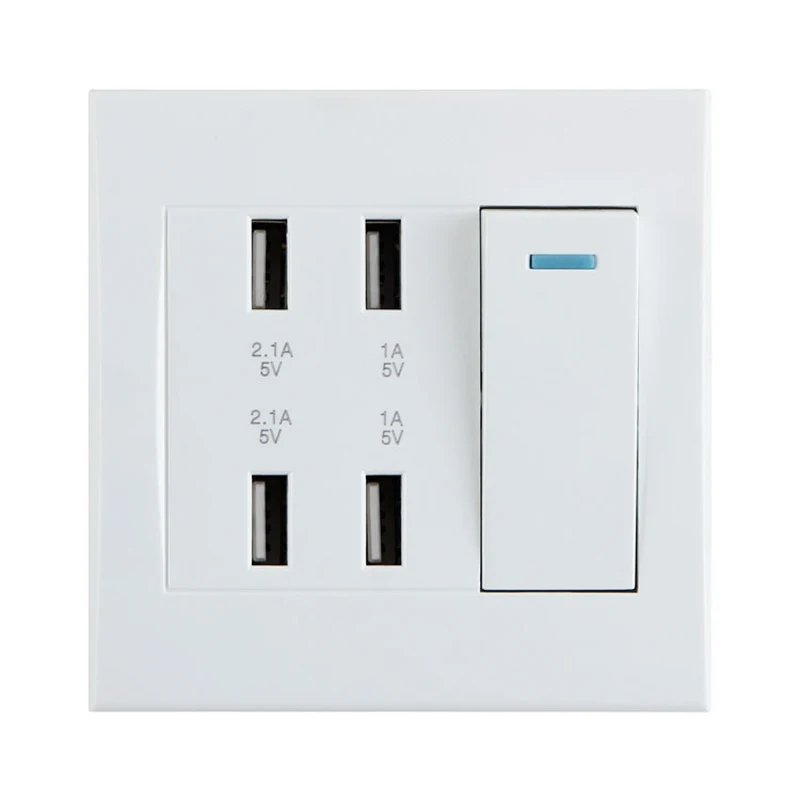 

One open four-bit USB switch control USB wall socket 4200 mAh USB charging socket mobile phone charging
