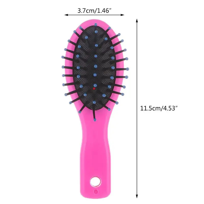 Beli 11.5X3.7 Cm Profesional Sikat Rambut Basah Kuas SPA Perawatan Massager Sisir untuk Anak anak Pink Plastik Sisir Rambut sikat Rambut