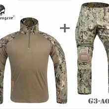 Мужская Военная охотничья Боевая полевая Униформа EMERSON Gen3 тактическая рубашка и брюки наколенник AOR2 EM8596 EM7049