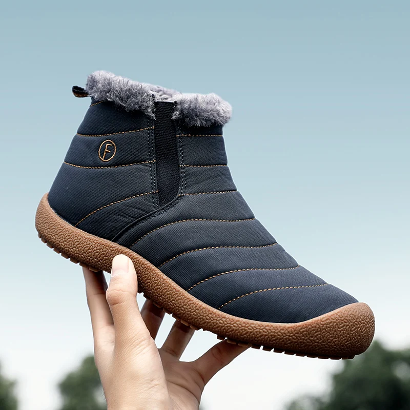 

2018 New Brand Winter Walking boots for Men Women Warm Plush Comfort Sneakers Outdoor Waterproof Male Sports Shoes Size 35-47