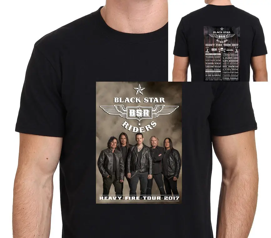 Black Star Riders Tour 2017 Men's Black T Shirt Size S to XXL-in T-Shirts from Men's Clothing on 