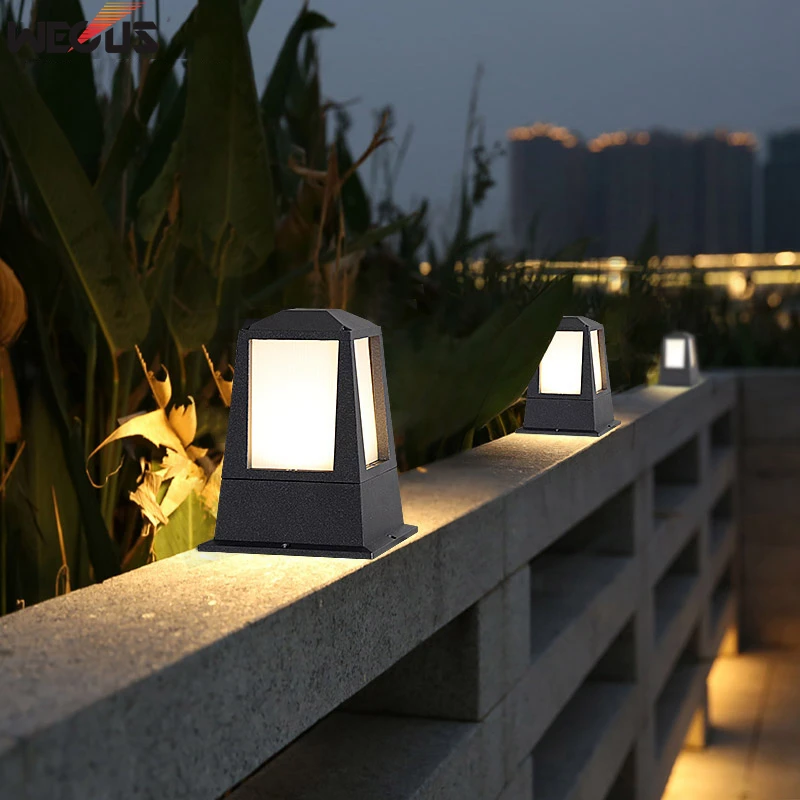 (WECUS) Outdoor waterproof outdoor modern minimalist lawn light, villa courtyard landscape grass light, garden column headlight