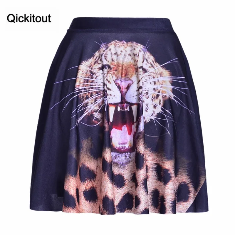 Qickitout юбка летний Стиль новая горячая сексуальная Женская мода сладкая Мумия шоколадный Лев Любовь Скейтер юбки-ограниченная размера плюс
