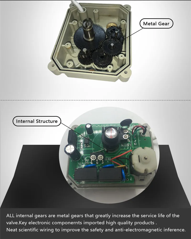 TF50-P2-C DC12V/24 V 2/3/5 проводов BSP/NPT 2 ''ПВХ 2 варианта DN50 UPVC привод клапана 10NM на/Off 15 сек Metal Шестерни для Очистка воды