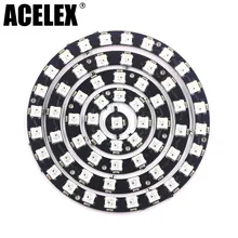 WS2812B кольцо 1 8 12 16 24 бит светодиодный s 5050 RGB адресуемое кольцо круглый светодиодный светильник Пиксельная лампа со встроенными драйверами DC 5 В