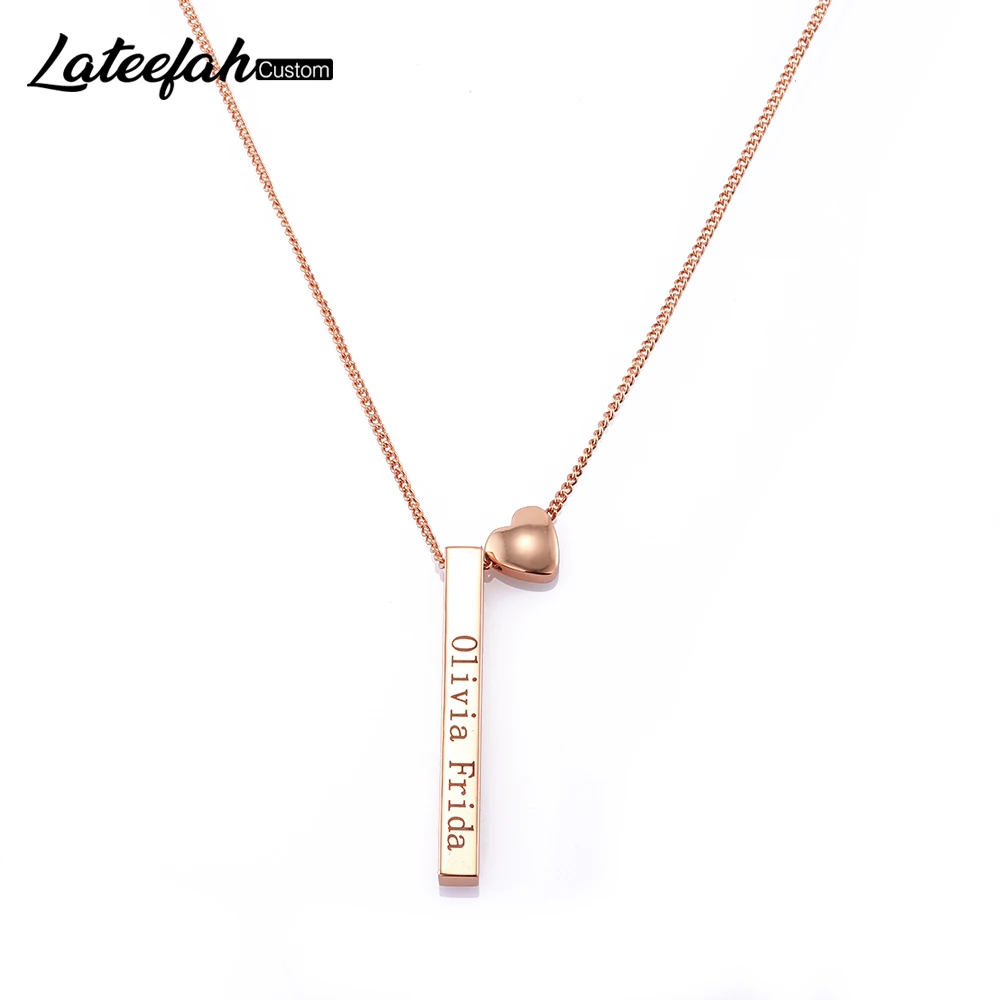 Lateefah Personality Letter Custom Name Fashion Necklace Tiny Dainty Heart Initial Necklaces Women Accessories Ladies Jewelry
