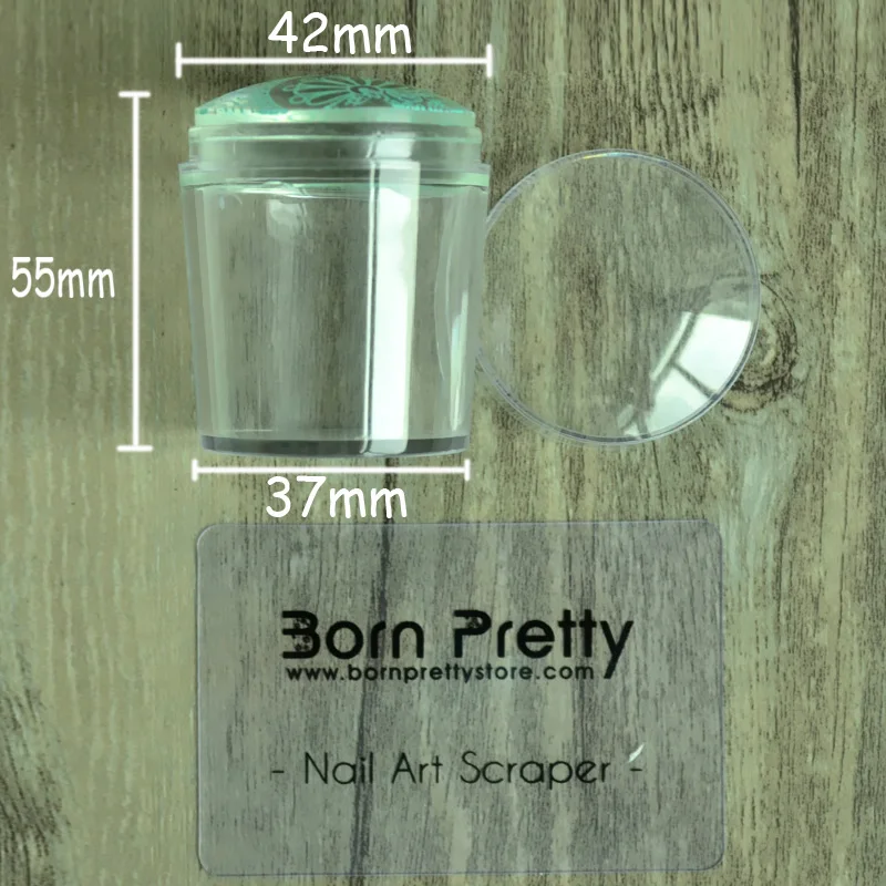 4cm XL Clear Marshmallow Silicone Jelly Stamper with Cap 1PC Nail Art Stamper & Scraper Stamp Tool Set # 26498