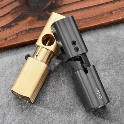 

CHIEF Automatic bounce Oil lighter brass&Aluminum alloy retro collection pipe lighter 85*23*23mm 99/245g Gift