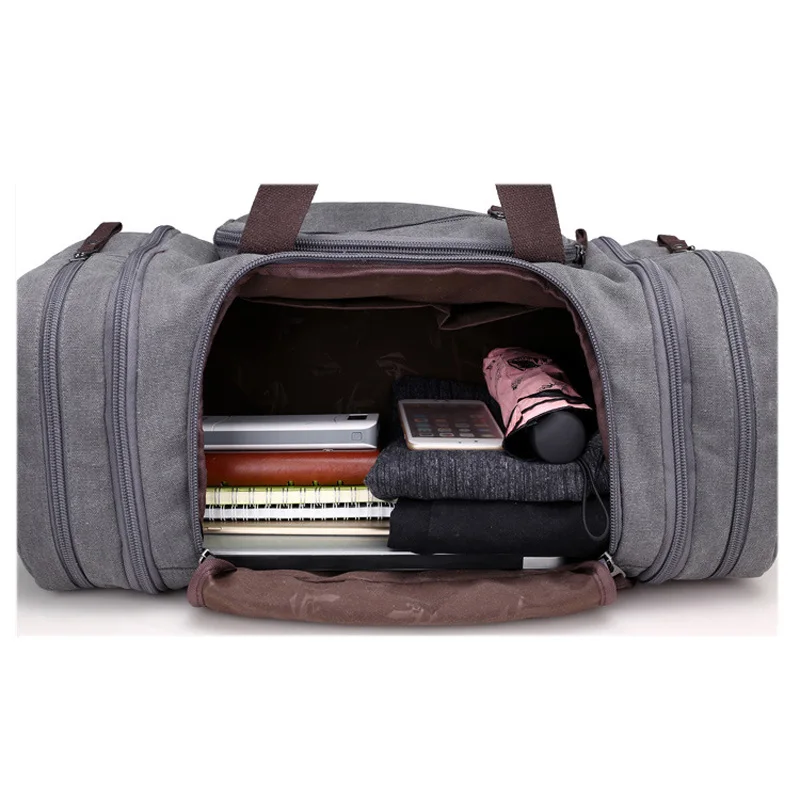 Bolsa de deporte de viaje para hombre de gran capacidad para llevar equipaje de mano, bolsas de lona de viaje, bolsas de viaje, bolsas de gimnasio de fin de semana grandes para hombres - 6