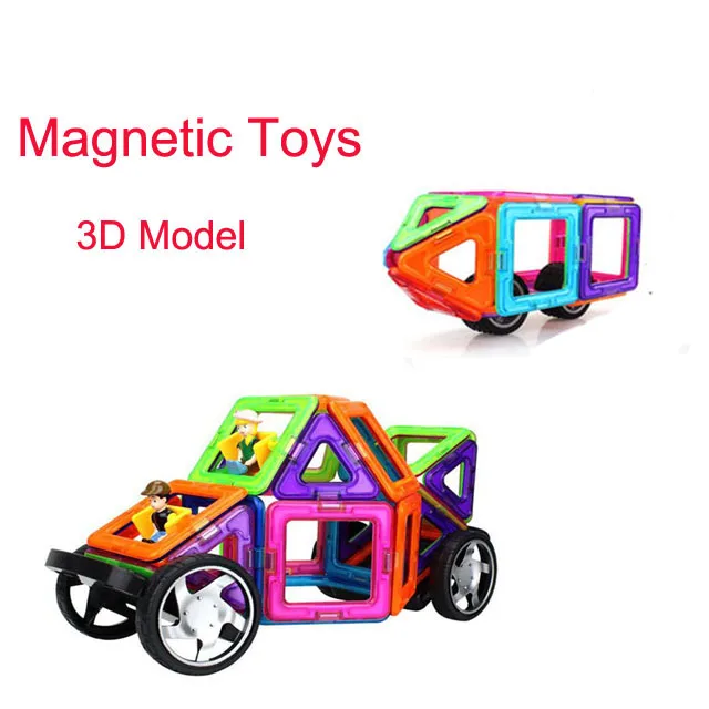 

Magnetic Sticks Designer 3D Car Model Plastic Educational Toys DIY Magnetic Toys Bricks for Kids