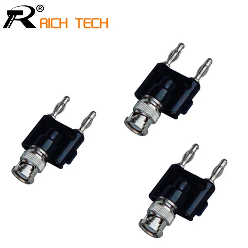 

High Quality BNC Male To Dual / Double Binding Posts Banana Connector Plug Test Adapter BNC 1pc