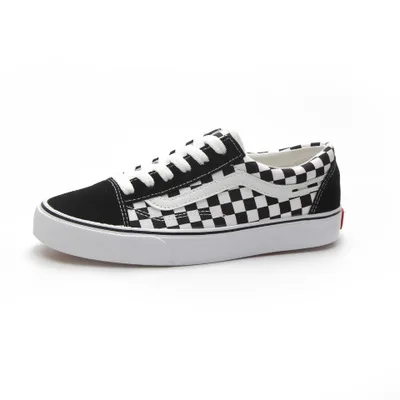 

air force 1 low-cut skateboard shoes couple black and white plaid flat shoes fashion breathable sports shoes ladies canvas shoes