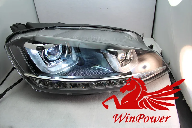 2014 VW golf 7 headlight double projector angel eyes with DRL function