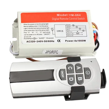 

Newly 1/2/3/4 Ways ON/OFF 220V Wireless Remote Control Switch Digital Controller Switch for Lamp Light TE889