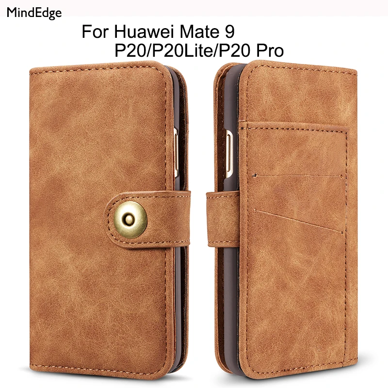 Magnetic Detachable Wallet Flip Phone Back Cover for Huawei P20 lilte P20 Pro Case Luxury Leather Card Slot for Huawei Mate 9
