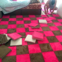 Ковер для спальни полный магазин комната квадратный пазл плюшевый толстый прикроватный пол моющийся пенный комбинированный коврик-31