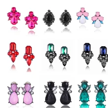 Imixlot joyas clásicas grandes pendientes de cristal para mujer pendientes de flores de gota de agua Vintage Dazling joyería India para fiesta de boda(China)