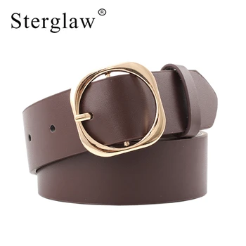 

90-110x3.3cm Newest Design woman belt Gold square pin buckle leather belts for women wide ladies belt jeans black cintura N060