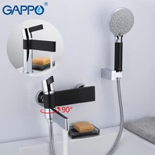 GAPPO baterie natryskowe kran mosiężny chrom i czarny wanna bateria kranowa zestaw prysznicowy z baterią umywalkową torneira do anheiro
