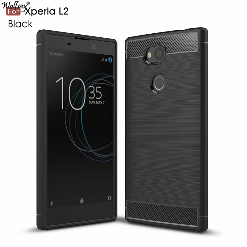 

Wolfsay Anti-knock Case For Sony Xperia L2 Case Soft TPU Brushed Case For Sony Xperia L2 H3311 Business Phone Fundas Coque 5.5