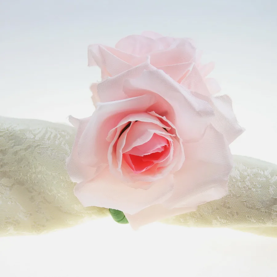 

free shipping handmade double silk flower napkin ring napkin holder bulk price 12 pcs
