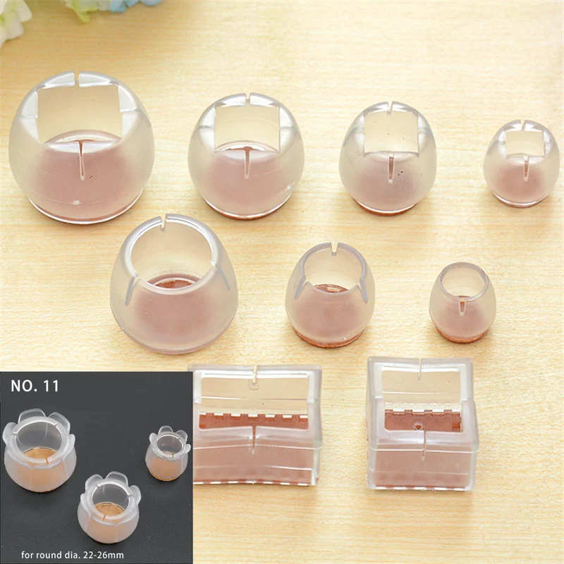 

HT 4pcs Round Bottom Flower Chair Leg Foot Pad Protector Furniture Table Base Cap Cover Antiskid Floor Protection Silencer NO.11