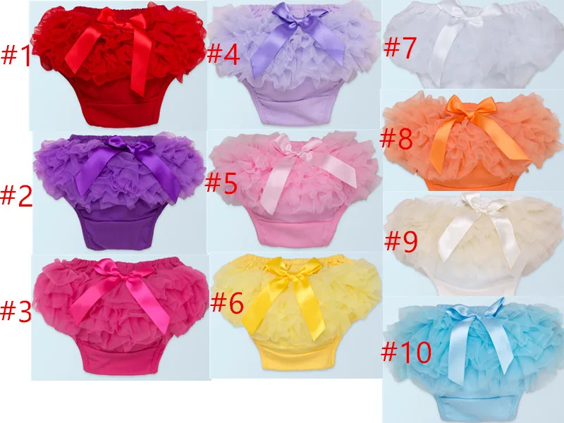 Bloomers de Algodão Moda Bebê Meninas Bonito Crianças Arco Rendas Ruffle Shorts Calças Roupa Interior Infantil Cover Tecido Recém-nascidos 2 Crianças Arco rendas Ruffle Shorts Calças Roupa