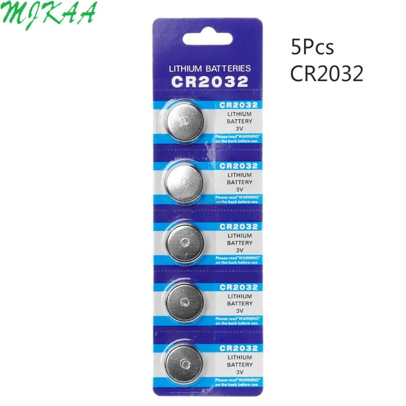 

5PCS Button Battery 3V CR2032 BR2032 DL2032 ECR2032 Cell Coin Lithium Li-ion Batteries Promotion Watch Computer LED Electronic