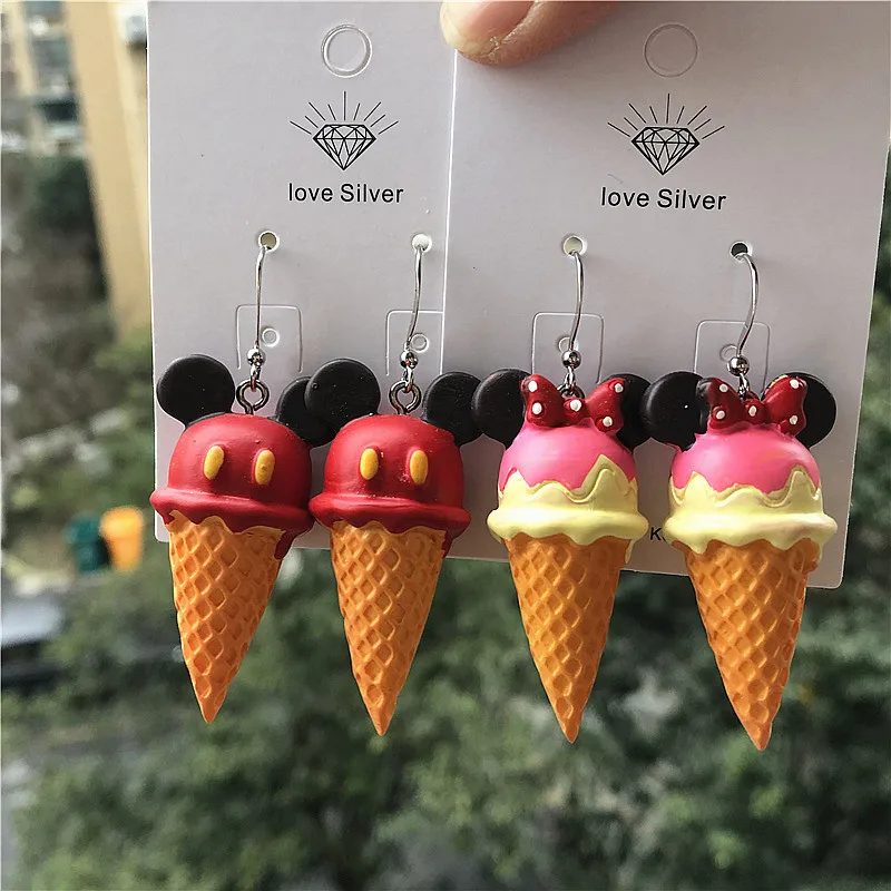 

Food Play Cartoon Icecream Drop Earrings Cute Lovely Sweet tube Simulation Food Fine Jewelry Gift