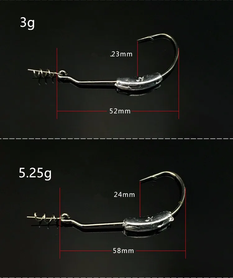 Аксессуары для рыбалки, Мягкая приманка, приманка, крючок под червя, свинец, Texas Rig, 2 г/2,5 г/3 г/5,25 г/7 г, колючие крючки с замком