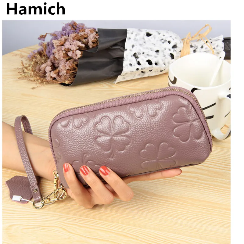 

Female genuine leather women's organizer wallets zipper cow leather women's wallets ladies clutch bags