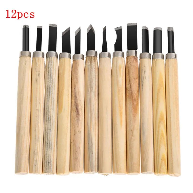 

12pcs Woodworking Tools Wood Carving Tools Chisels Knife Set Wood Clay Wax Carving Hand Tool Iron with Wood Handle Drop Shipping