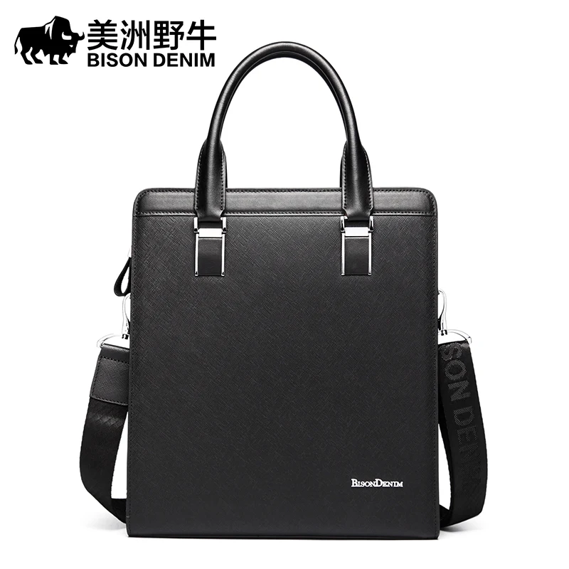 

BISON DENIM Handbag Men Shoulder Bags Brand Leather Tote Bag Briefcases Business Men's Messenger Bag Casual Travel Bag Free Ship