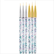Мода 3 шт./компл. кисть для ногтей, кристаллый акриловый тонкая ручка-лайнер для рисования картины в полоску и в цветочек маникюрные инструменты для ногтей