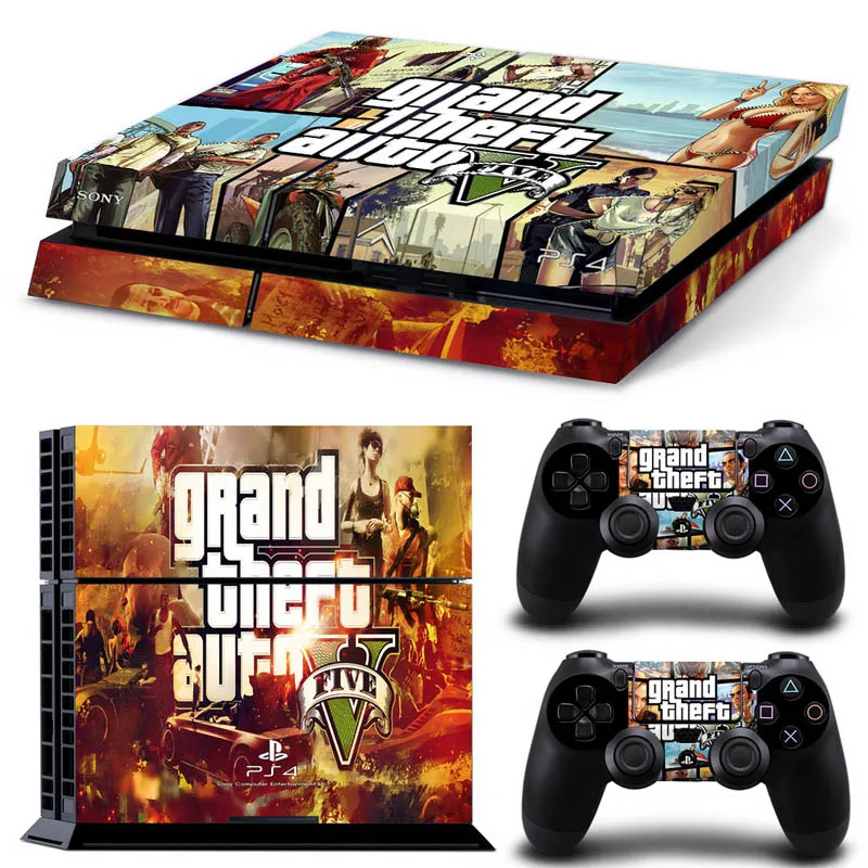 Grand Theft Auto 5 GTA 5 для консоли PS4 Виниловая наклейка для Playstation Cover Skin 4+ 2 контроллера наклейка на джойстик - Цвет: 0021