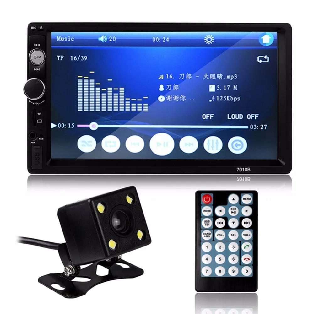 7010B 2Din Car Radio Car MP5 Player Touch Screen Auto Audio Stereo Multimedia FM/MP5/USB/AUX/Bluetooth Without Rear View Camera 2017 7023d double 2din car radio 7 bluetooth hd card reader radio fast charge car stereo audio mp5 player without rear camera