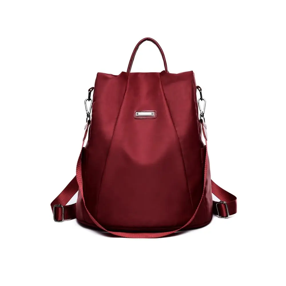 Повседневный Рюкзак в Корейском стиле, женский рюкзак с защитой от кражи, Модный водонепроницаемый светильник, школьная сумка для девочек-подростков - Цвет: Small Red