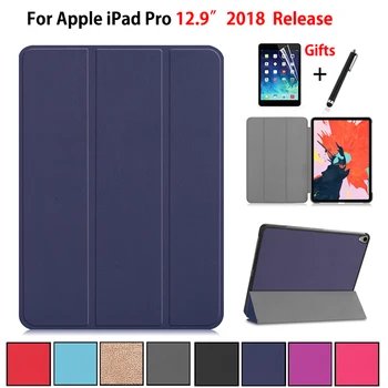 

Case For iPad Pro 12.9" (2018) Cover Funda For New iPad Pro 12.9 inch 2018 Tablet Slim Protective Stand Skin Shell +Stylus+film