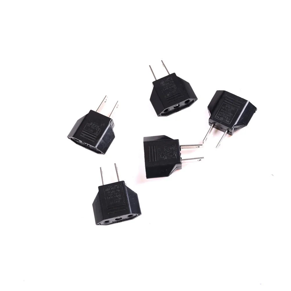 

5Pcs/set EU Euro Europe to US USA AC Power Plug Travel Converter Adapter Charger Wholesale Home Tools High Quality