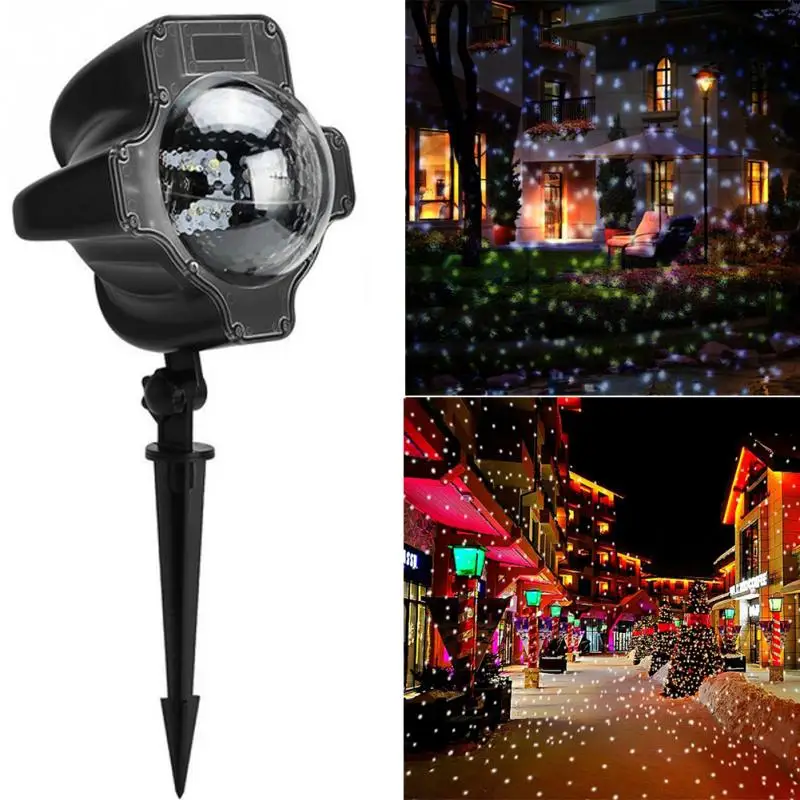 

Romantic in/outdoor moving snowflake LED light projector landscape Xmas Garden Lamp for Wedding Party Festival Lighting Decor