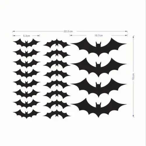 20 шт. домашнее украшение на Хэллоуин водонепроницаемые съемные черные ужасные