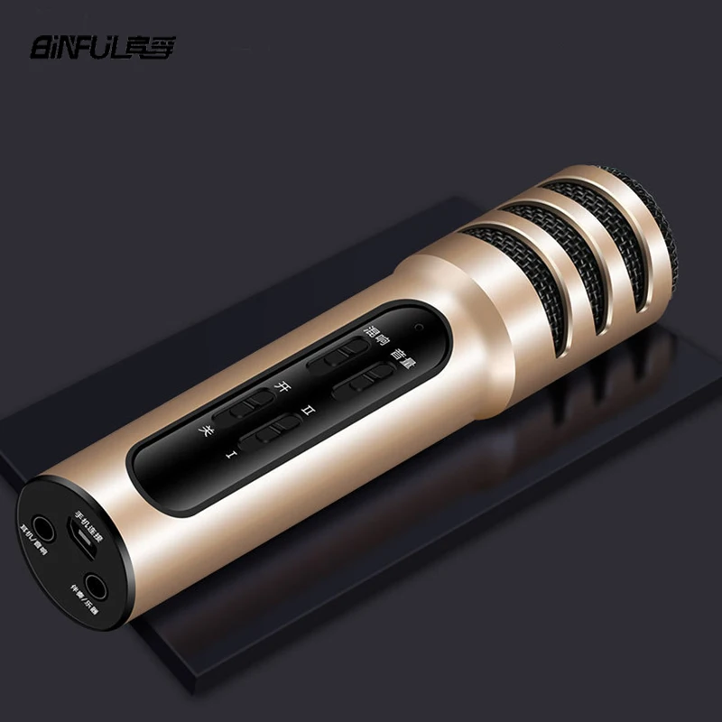 

cable karaoke condenser microphone comes with sound card portable professional home studio recording song anchor live broadcast