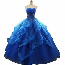 Vestidos de 15 anos Плюс Размер голубое праздничное платье милые 16 Бальные платья баллклид органза кружева кристаллы маскарадное платье