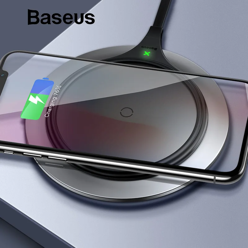 Baseus 10W Metal Qi Wireless Charger For iPhone Xs Max X 8 Fast Wirless Wireless Charging Pad for Samsung S9 S8 Xiaomi Mix 3 2s Baseus 10W Metal Qi Wireless Charger For iPhone Xs Max X 8 Fast Wirless Wireless Charging Pad for Samsung S9 S8 Xiaomi Mix 3 2s