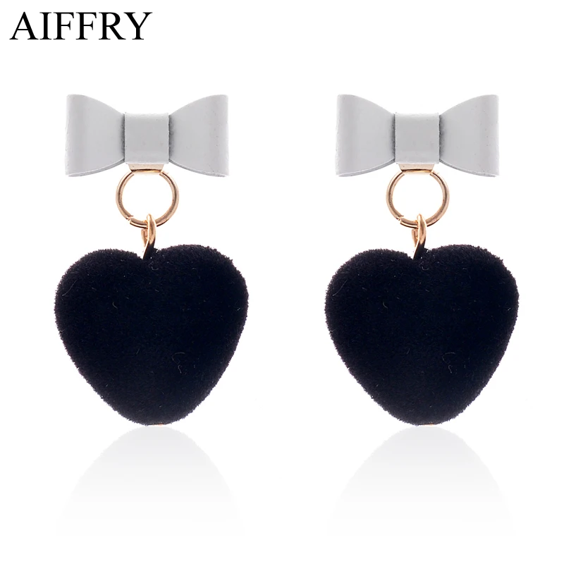Fashion cute candy color bow love jewelry new earrings for women