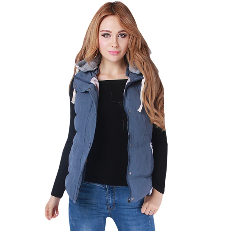Buy Plus Size 4XL Women Waistcoat Hooded Vest Coats Brand Female Winter Thicken