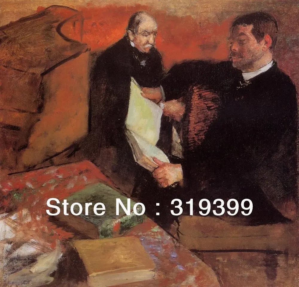 

Oil Painting Reproduction on Linen Canvas,Pagan and Degas' Father by edgar degas,Free DHL Shipping,handmade,Top Quality