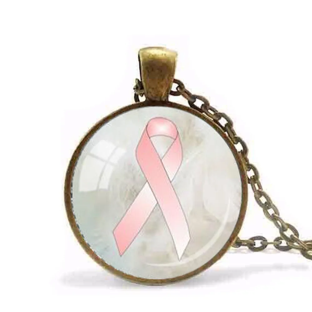 Steampunk BREAST CANCER AWARENESS Pendant Cancer Survivor Jewelry